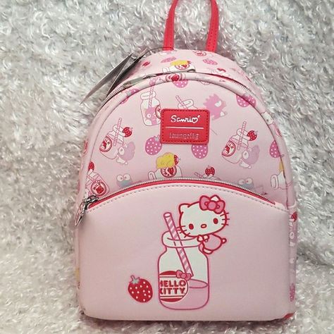 New Loungefly Sanrio Hello Kitty And Friends Strawberry Milk Mini Backpack. Outside Zip Pocket With Kitty Charm Pull, Inside Slip Pocket, Adjustable Straps. Light Pink To Hot Pink Colors. See Pictures For More Details And Measurements. Price Is Firm. Please Do Not Send Offers Unless Bundled With Other Items With A Reasonable Offer. Combine Orders Into A Bundle And Pay For Only One Shipping. C-37, C15, C-5 Sanrio Backpack, Hello Kitty Strawberry, Loungefly Purse, Stylish Leather Bags, Loungefly Hello Kitty, Minnie Mouse Backpack, Kitty Clothes, Hello Kitty And Friends, Loungefly Bag