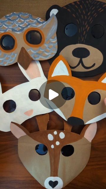 Jen Buchheit on Instagram: "Grocery Bag Animal Masks 🦊 

This year we're throwing a spooky forest Halloween party and we'll have lots of cute, spooky woodland animal masks for the kids!

To make this mask, I cut out a fox face shape from a paper grocery bag. Then I cut out two circles for the eyes and painted the mask with acrylic paint. I hot glued the mask on a pair of sunglasses, making these masks easy for the kids to get on and off themselves!

#invitationtocreate #kidcrafts #easycrafts #fallcrafts #halloweencrafts #papercrafts #pretendplay #diyhalloweem #diyhalloweencostume" Animal Masks Diy, Animal Costumes For Kids, Forest Halloween, Animal Masks For Kids, Spooky Forest, Paper Grocery Bags, Animal Face Mask, Fox Face, Masks Crafts