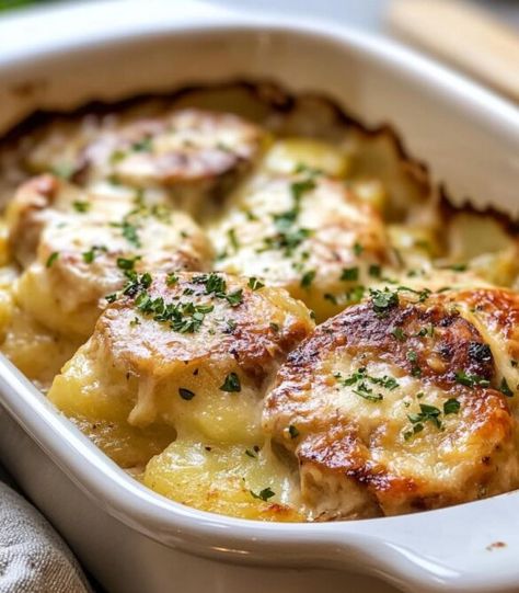 Pork And Scalloped Potatoes, Pork Chop And Sausage Recipes, Pork Tenderloin Casserole, Pork Chop And Potato Casserole, Scalloped Potato Casserole, Pork Chop Casserole, Pork Sausage Recipes, Pork Chops And Rice, Scalloped Potato