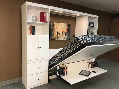 Twin Murphy Bed, Contemporary Murphy Beds, Spavaca Soba, Murphy Bed Ideas, Beautiful Bed Designs, Nashville House, Murphy Bed Ikea, Murphy Bed Desk, Modern Murphy Beds