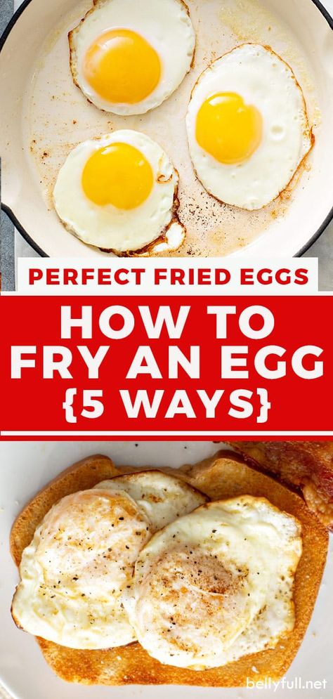 How To Make Eggs Over Medium, How To Fry An Egg Over Easy, Over Medium Eggs How To Cook, Creative Egg Recipes, Fried Egg Recipes, Fry An Egg, Perfect Fried Egg, Fried Egg Sandwich, Ways To Cook Eggs