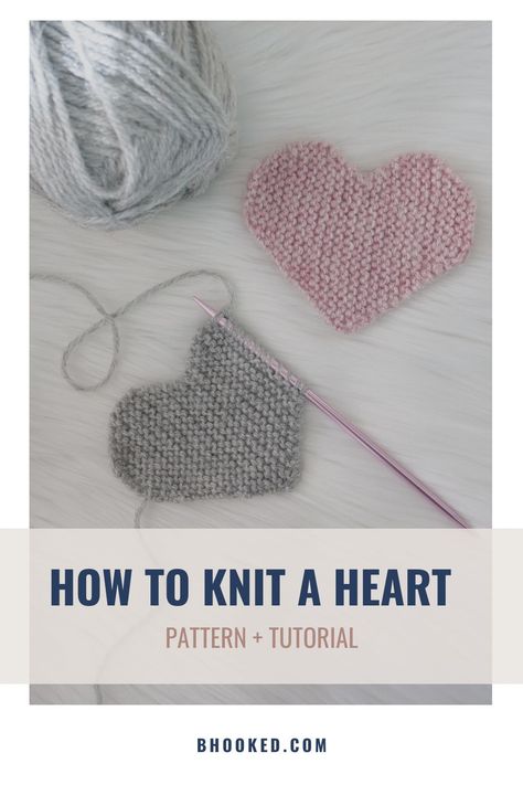 Knit A Heart, Knitted Heart Pattern, Knitting Basics, Knitting Paterns, Knitted Heart, Beginner Knitting Projects, Easy Knitting Patterns, Blanket Knitting Patterns, How To Knit