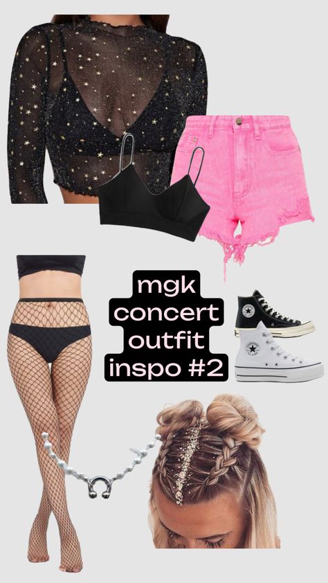 Mgk Inspired Outfits, Pop Festival Outfit, Avril Concert Outfit, Avril Lavigne Concert Outfit Ideas, Mgk Concert Outfit Ideas, Avril Lavigne Concert Outfit, P!nk Concert Outfit, P!nk Concert Outfit Ideas 2024, Mgk Concert Outfit