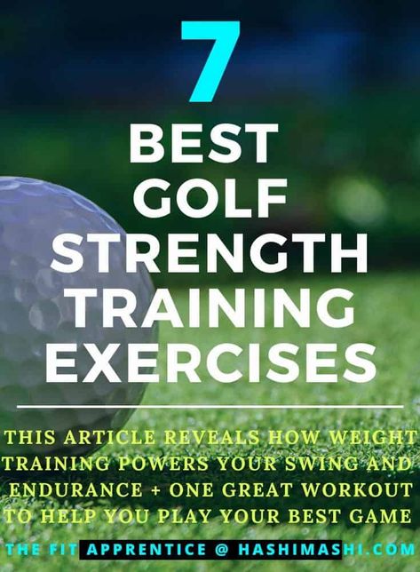 Golf Strength Training Exercises - It’s easy to underestimate the strength demands of golf.

After all, golf clubs and balls are very light.

However, the large range of motion involved in a golf swing and the speed of movement means that golf is really an explosive power sport.

This article reveals how weight training helps power your swing, endurance & best game + workout to use. golf strength training exercises | strength training for golf | golf strength training program Golf Strength Training, Golf Stretching, Strength Training Exercises, Golf Techniques, Golf Inspiration, Strength Training Program, Golf Drills, Training Exercises, Golf Exercises