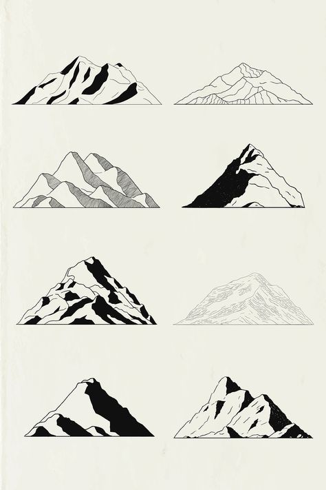 Background Mountain, Mountains Illustration, Vector Mountain, Mountain Sketch, Badass Drawings, Mountain Drawing, Graphisches Design, Mountain Illustration, Mountain Logos