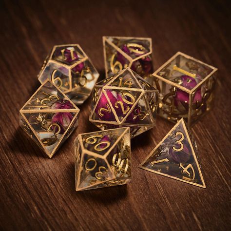 D&d Rogue Aesthetic, Cute Dnd Dice, Dnd Gift Ideas, Dice Aesthetic, Resin Dnd Dice, Dice Ideas, Cool Dnd Dice, Dice Goblin, Dnd Dice Set