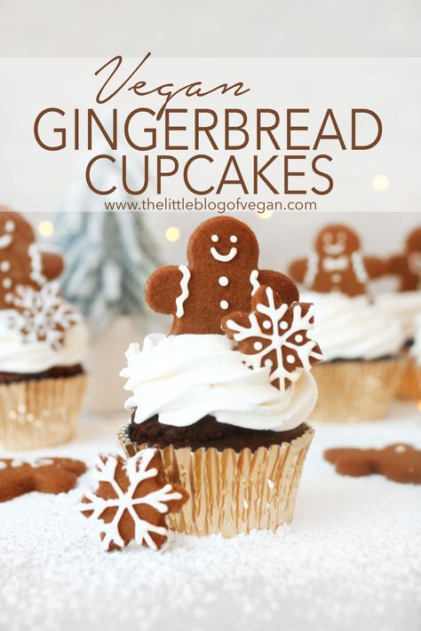 Dairy Free Cream Cheese Frosting, Gingerbread Cupcakes, Vegan Gingerbread, Vegan Baking Recipes, Vegan Christmas Recipes, Gingerbread Latte, Vegan Cake Recipes, Vegan Cupcakes, Cupcakes Recipe