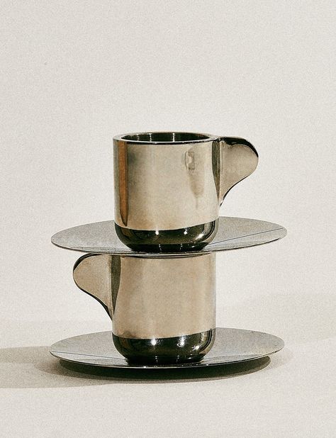 Espresso cups with saucers, Design by Stefan Scholten and Carole Baijings for Georg Jensen, 2013. Hanna Tveite, Colored Shadow, Powerful Art, Tabletop Decor, Georg Jensen, Holiday Table, Espresso Cups, Cup Design, Holiday Tables