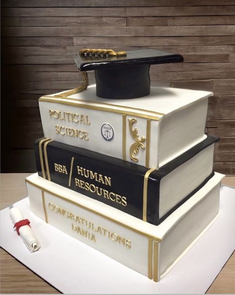 Graduation Cake For High School, Graduate Cake Ideas, Business Cake Design, Graduation Party Cake Ideas, Masters Degree Graduation Party, Pink Grad Cake, Degree Party, Promotion Cake, Process Portfolio