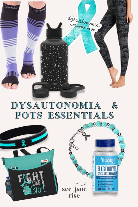 Chronic Illness Essentials, Pots Symptom Relief, Spoonie Bag, Autonomic Nervous System Dysfunction, Pots Awareness, Ehlers Danlos Syndrome Hypermobility, Dysautonomia Awareness, Dysautonomia Pots, Spoonie Life