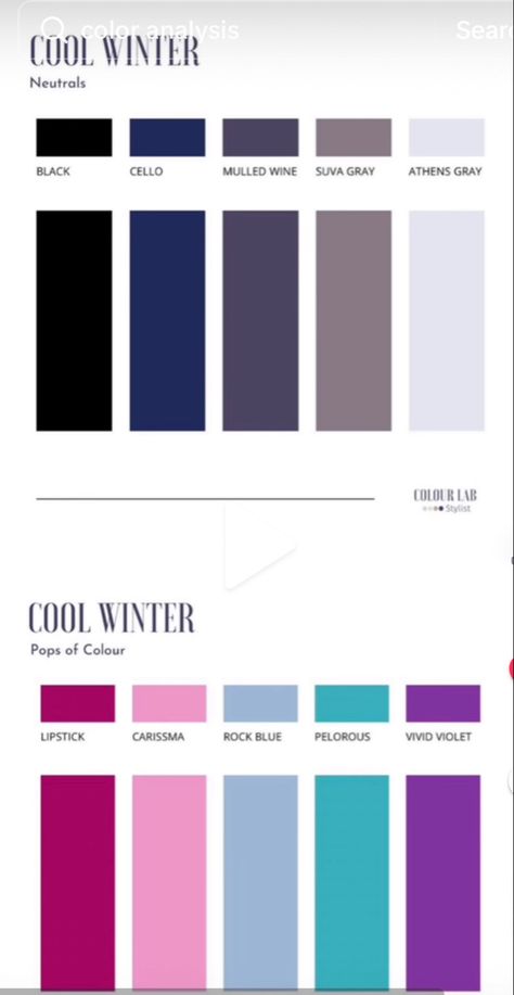 Cool Winter Neutral Color Palette, Deep Winter Combination, Cool True Winter Color Palette, Cool Winter Celebrities, Cool Winter Outfits Palette, Winter Undertone, Cool Winter Color Palette Outfits, Clear Winter Color Palette, Cool Winter Colors