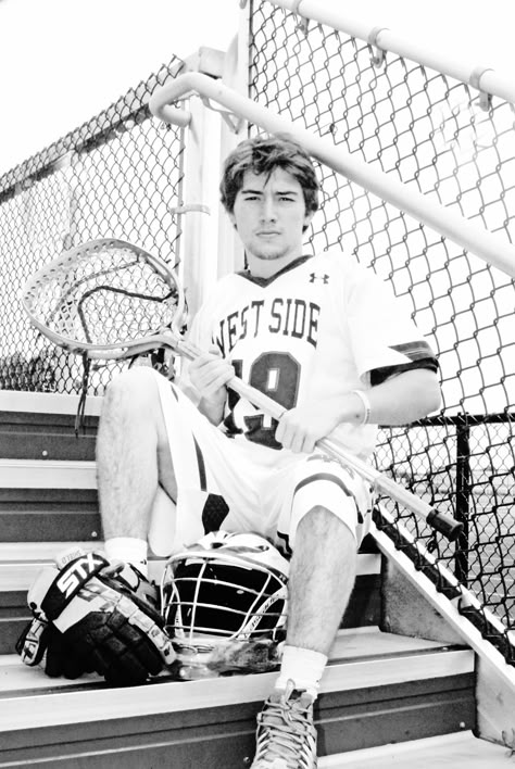 Boys Lacrosse Senior Pictures Lacrosse Goalie Senior Pictures, Senior Picture Lacrosse, Lax Photo Ideas, Lacrosse Graduation Pictures, Senior Picture Ideas For Guys Lacrosse, Lacrosse Photoshoot Poses, Lacrosse Picture Ideas, Lacrosse Senior Photos, Lacrosse Picture Poses