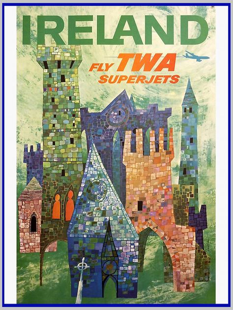 Ireland Souvenirs, Vintage Ireland, Vintage Airline Posters, Vintage Airlines, Irish Gifts, Vintage Travel Posters, Travel Prints, Vintage Wall Art, Travel Poster