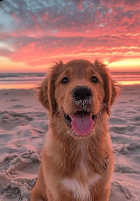 Golden Retriever Sunset, Golden Retriever Aesthetic, Perros Golden Retriever, Cute Dogs Images, Very Cute Puppies, Super Cute Puppies, Cute Dog Photos, Cute Animals Puppies, Very Cute Dogs