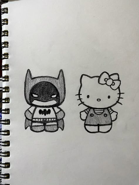 Caring Drawing Ideas, What To Draw Hello Kitty, Hallo Kitty Drawing, Hello Kitty And Spiderman Drawing Easy, Cute Hearts To Draw, The Book Of Life Drawings, Sketch Ideas Hello Kitty, Cute Hello Kitty Drawing Ideas, Cute Things To Draw Hello Kitty