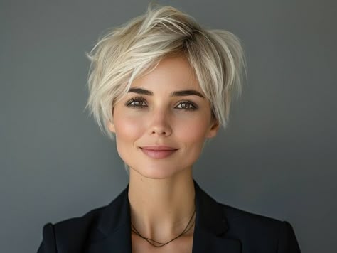 No more lifeless tresses! These bixie haircuts are sure to offer you volume and fullness. "bixie" Haircut Oval Face, Pixie Haircut Ideas, Longer Pixie Haircut, Haircut Long, Angled Bob, Edgy Short Hair, Long Pixie, Short Bob Haircuts, Short Blonde