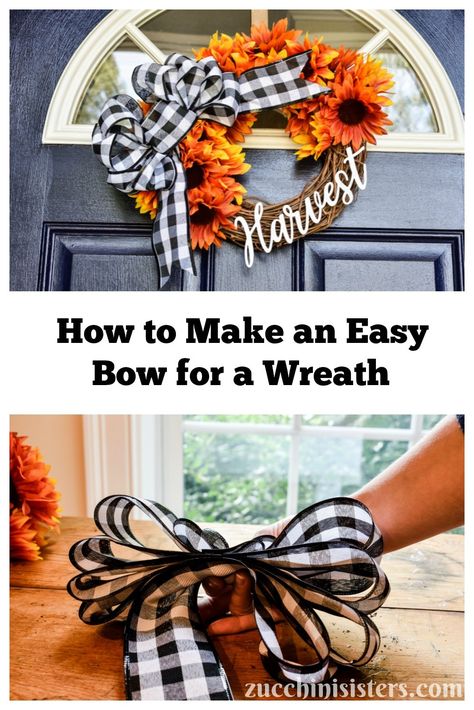 Making Bows For Wreaths, Bow Making Tutorials, Easy Bow, Easy Fall Wreaths, Fall Decor Wreaths, Burlap Wreath Diy, Homemade Bows, Fall Decor Dollar Tree, Easy Diy Wreaths