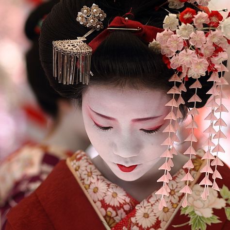 I think it would be amazing to go to Japan and meet a real Geisha. I wonder if you can be dressed up as one? Id love to try on a real kimono! Geisha Samurai, Memoirs Of A Geisha, Japan Culture, Japanese Geisha, Art Japonais, صور مضحكة, World Cultures, Hair Ornaments, Japanese Kimono