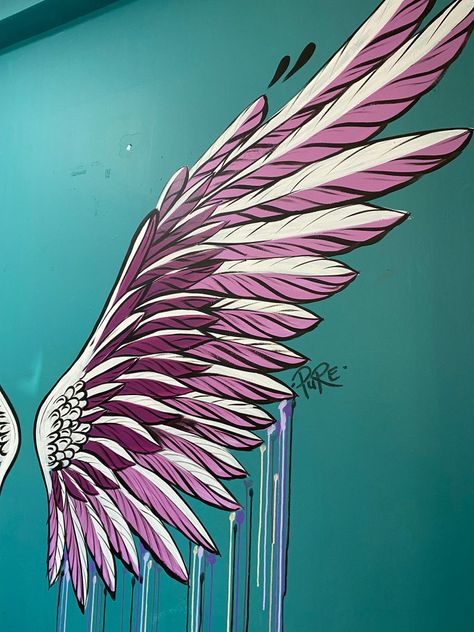 Wings Graffiti, Wings Mural, Wings Painting, Angel Wings Png, Exterior Murals, Angel Wings Decor, Wings Png, Graffiti Murals, Pop Art Comic