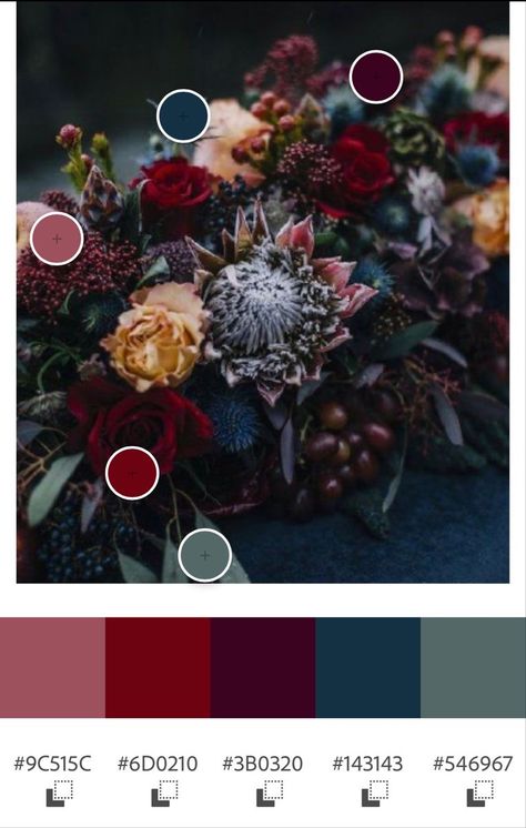 Moody Purple Fall Wedding, Deep Floral Color Palette, Jewel Toned Wedding Palette, Thanksgiving Themed Wedding, Dark Jewel Tone Wedding Color Palette, Black And Jewel Tone Color Palette, Maroon Color Palette Wedding, Deep Color Wedding Theme, Oxblood Wedding Palette