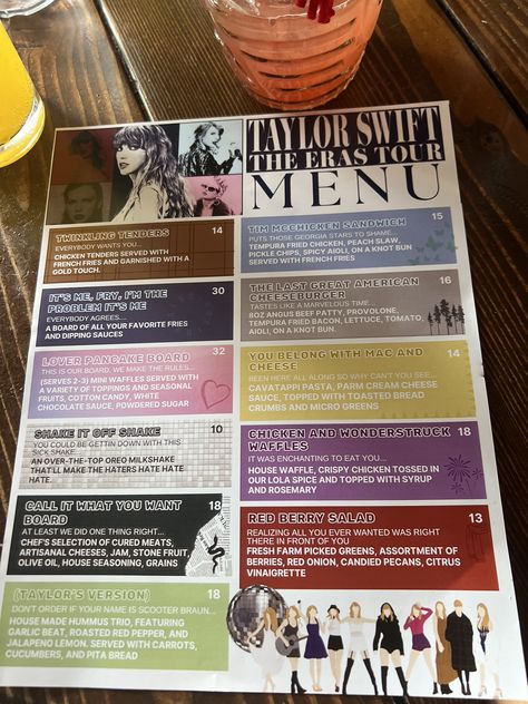 Taylor Swift Food Ideas Puns, Taylor Swift Menu Ideas, Taylor Swift Food Puns, Taylor Swift Birthday Party Ideas Decoration, Taylor Swift Food, Shower Vibes, Everybody Wants You, Taylor Swift Birthday Party Ideas, Swift Party