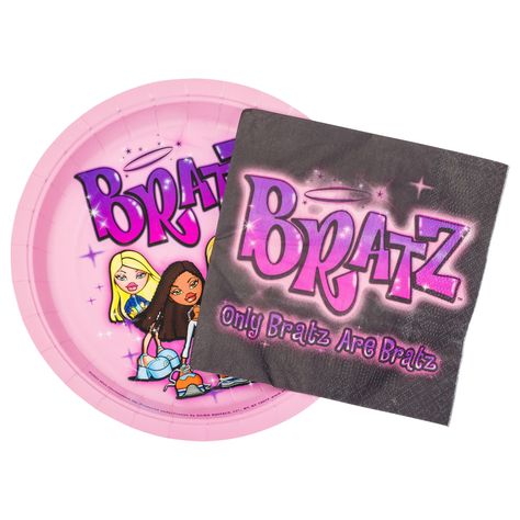 PRICES MAY VARY. TABLEWARE: Cast a spell on your next party or event with this Bratz Airbrush Group 32ct Paper Napkin and Plate Party Pack that Simplifies party planning with coordinated napkins and plates Saves time and effort in selecting matching tableware This set includes 16 high-quality paper napkins, 16 sturdy paper plates CONVENIENT: Napkins and plates crafted from durable and absorbent paper Withstand typical party usage without tearing or leaking, Stylish design or color scheme adds vi Bratz Party Decorations, Cute Bratz, 2000s Birthday, Bratz Party, 2000s Theme, Birthday Party Plates, Purple Plates, London Party, Purple Paper