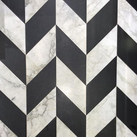 hello, pretty floor.  #happysaturday #floorlove #marble #geometric #itstheweekend #monochrome #herringbone #chevron Terrace Flooring Pattern, Black And White Flooring Pattern, Flooring Design Pattern, Marble Flooring Pattern, Chevron Pattern Tile, Bathroom Tile Floor Designs, Art Deco Floor Tiles, Floor Black And White, Chevron Pattern Floor