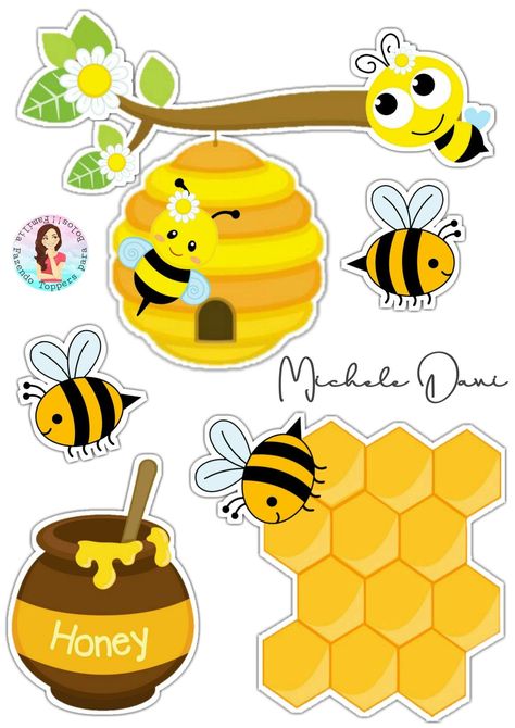 Bee Cake Topper Printable, Spelling Bee Decorations, Bee Themed Classroom, Bee Classroom, Bee Printables, E Image, Honey Bee Decor, Bumble Bee Baby Shower, Bee Party