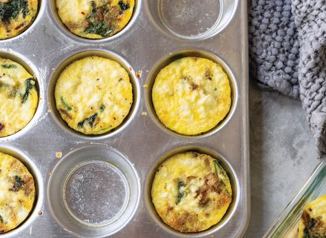 Egg Muffins with Spinach and Feta — Eat This Not That Egg Dinners, Muffins With Spinach, Feta Recipe, Packed Breakfast, Cherry Smoothie, High Carb Foods, Feta Recipes, Hard Cooked Eggs, Balanced Breakfast