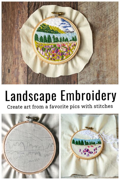 Embroidery For Kids, Embroidery Hoop Art Tutorial, Books Embroidery, Tutorial Embroidery, Embroidery Books, Landscape Embroidery, Kids Embroidery, Fun Embroidery, Learning To Embroider