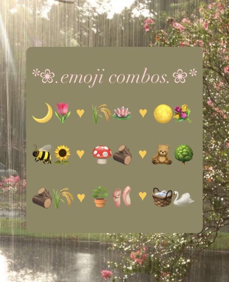 Spring Emojis Combos, Nature Emoji Combo, Spring Emojis, Combo Emoji, Cute Emoji Combinations, Emoji Combos, Bios Para Instagram, Witty Instagram Captions, Blue Emoji