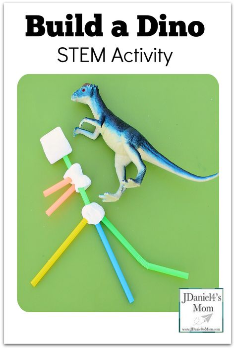 Build a Dino STEM Activity - Build a dinosaur using straws and marshmallows. Build A Dino, Build A Dinosaur, Dinosaur Classroom, Dinosaur Lesson, Dinosaur Theme Preschool, Dinosaur Activities Preschool, Dinosaurs Preschool, Preschool Stem, Engineering Activities