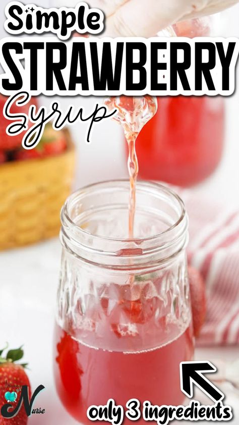 Learn how to make a delicious and easy Strawberry Simple Syrup with just three ingredients. Perfect for cocktails, lemonades, and desserts. Ready in minutes! Strawberry Simple Syrup Recipe, Rose Simple Syrup, Strawberry Syrup Recipes, Lemonade Strawberry, Strawberry Soup, Cold Soup Recipes, Simple Syrup Recipe, Strawberry Simple Syrup, Simple Syrups