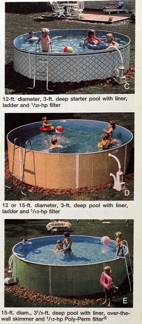 Vintage above-ground pools like these made swimming & summer water fun affordable - Click Americana Diy Above Ground Pool Landscaping, Pool And Pool House Ideas, Pool Deck Decor, Inground Pool Landscaping, Cheap Pool, Children Swimming Pool, Deck Decor, Above Ground Pools, Pool Landscape Design