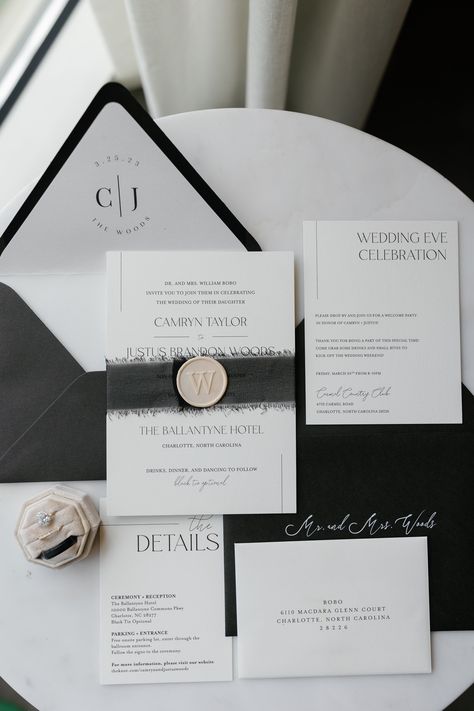 Wedding Invitation Luxury, Black And White Wedding Invitation Suite, Wedding Invitation Suite Assembly, Stacked Wedding Invitations, 2024 Wedding Invitations, Wedding Suite Invitation, Wedding Invitations 2024, White Wedding Invitations Elegant, Black And White Wedding Invites