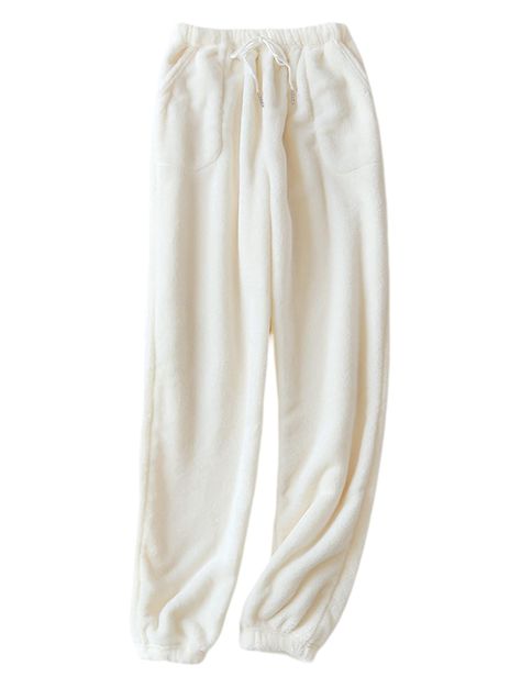 PRICES MAY VARY. Fabric: 100% Polyester Imported Machine Wash Fleece fuzzy pajama pants- Made of skin-friendly and super soft material, giving you the ultimate in luxurious comfort! These pj pants with drawstring waist and elastic ankles, high waisted pants with jogger fit, two side pockets for convenience Cozy flannel pajama pants for women are optimal for sleeping or lounging, taking a nap or out walking, give you enough warmth in cold weather! Women's pajama bottoms perfect as Christmas pajam Fluffy Pajama Pants, Fuzzy Pajamas, Fuzzy Pj Pants, Fuzzy Pajama Pants, Plush Pajama Pants, Pajama Bottoms Womens, Pajamas Pants, Warm Pajamas, Fleece Pajama Pants