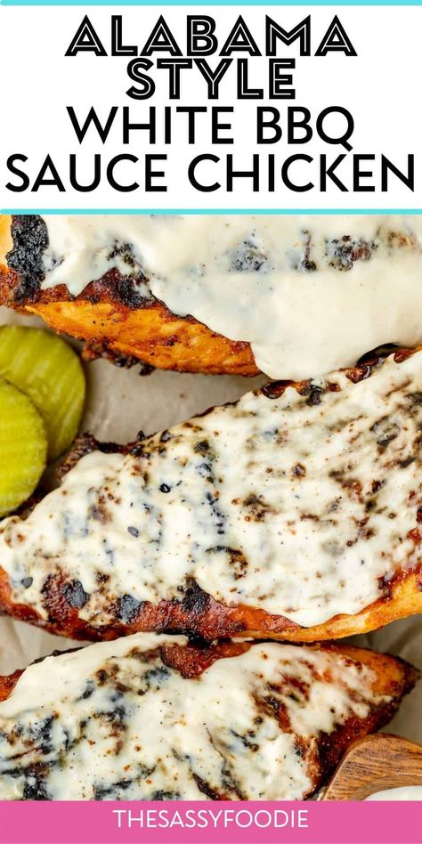 Alabama White Bbq Sauce Chicken, White Bbq Sauce Chicken, Sauce For Grilled Chicken, Alabama White Bbq Sauce, Chicken White Sauce, Barbecue Sauce Chicken, Homemade Bbq Sauce Recipe, White Bbq Sauce, Barbecue Chicken Recipe