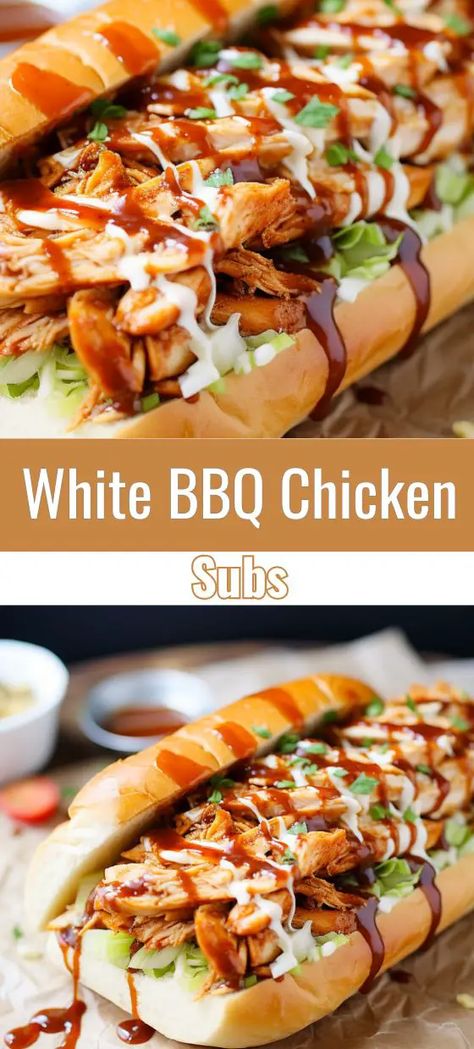 White BBQ Chicken Subs: Perfect Summer Sandwich White Bbq Chicken, Chicken Subs, Unique Sauces, White Bbq Sauce, Sub Sandwich, Grilled Chicken Tenders, Bbq Chicken Sandwich, Summer Sandwiches, Tangy Bbq Sauce