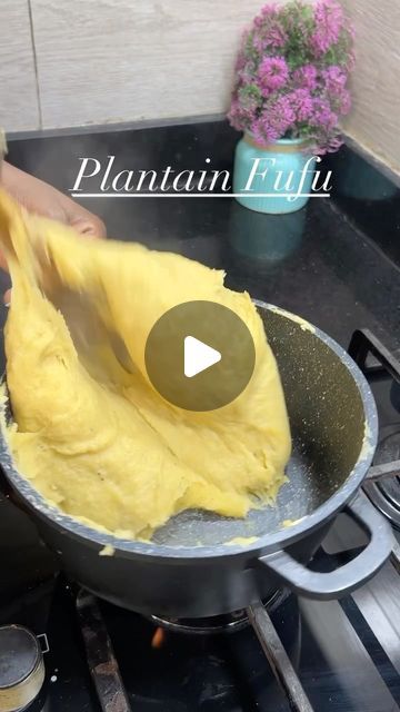 Temmy’s Kitchen on Instagram: "Happy New Month 🫶🏼❤️ Plantain Fufu What are you pairing this with? - -Peel the unripe plantain and cut it into small sizes. -Throw in the cut plantain pieces in a blender, add water and blend until smooth. -Pour the batter inside a pot and cook on medium heat stirring constantly until a stretchy and dough-like consistency is formed. -Leave it to cool for few minutes before eating. _ #Eps22 Follow us @temmys_kitchen2 for more exciting and delicious recipes ❤️ . Best Plantain Recipe, How To Make Plantain Fufu, Unripe Plantain Recipe, Green Plantains Recipes, How To Cook Plantains Recipes, Fufu Plantain, Plantain Fufu Recipe, Sweet Plantain Recipes, Plantain Recipes Sweet