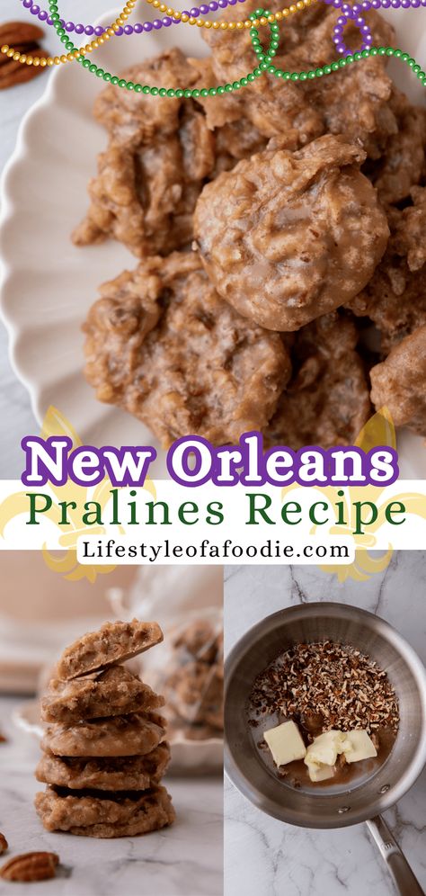 This New Orleans Pralines recipe is straight from a professional chef in New Orleans with Creole heritage. It was so good I had to share it! Court Of Two Sisters New Orleans Recipes, New Orleans Food Recipes, Authentic Creole Recipes, Pecan Praline Recipe, Southern Pecan Pralines, Pecan Pralines Recipe, Pralines Recipe, New Orleans Pralines, Southern Praline