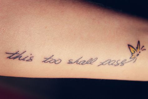 this too shall pass . . . now a permanent reminder on my arm :) Foot Tattoos For Women, Chinese Tattoo, This Too Shall Pass, Foot Tattoo, Cover Up Tattoos, Foot Tattoos, Forearm Tattoos, Chest Tattoo, Love Tattoos