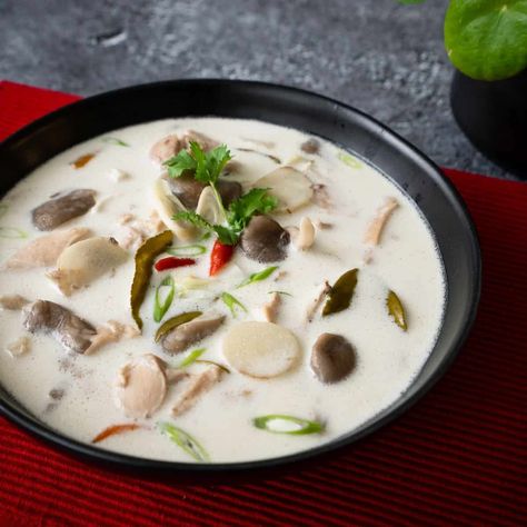 Hot Thai Kitchen, Tom Kha Gai Soup, Tom Kha Soup, Coconut Chicken Soup, Thai Coconut Chicken Soup, Easy Thai Recipes, Thai Coconut Chicken, Thai Chicken Soup, Tom Kha Gai