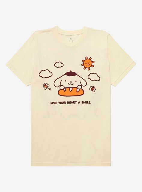 Sanrio Shirt, Hello Kitty Store, Sanrio Pompompurin, Soft Kidcore, Chanel Fashion Show, Hello Kitty Aesthetic, I Love My Daughter, Anime Tees, Pastel Fashion