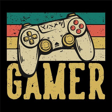 t shirt design gamer with game pad vintage illustration Boys Rug, Photo Comic, Girls Rugs, Game Pad, Minimalist Rugs, Animal Rug, Gamer T Shirt, Cute Games, Kids Room Rug