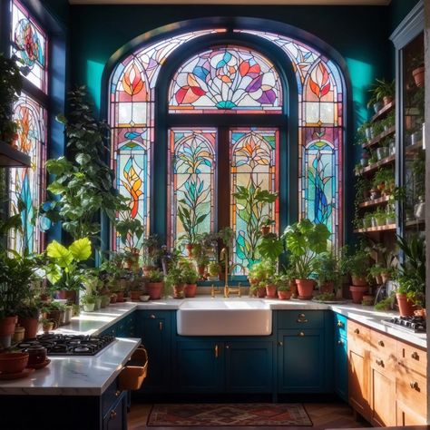 Dreamy Picturesque Stained Glass Interior Decorating Ideas | Home Wall Art Decor Stained Glass Interior, Stained Glass Wall, Interior Decorating Ideas, Modern Stained Glass, Stained Glass Door, Glass Interior, Glass Sink, Stained Glass Decor, Interior Renovation