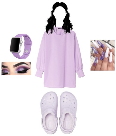 Light Purple Crocs outfit ideas | Light Purple Shoes Outfit, Light Purple Crocs Outfit, Purple Crocs Outfit Ideas, Outfits With Purple Crocs, Purple Crocs Outfit, Light Purple Crocs, Crocs Outfit Ideas, Purple Shoes Outfit, Cute Outfits To Wear