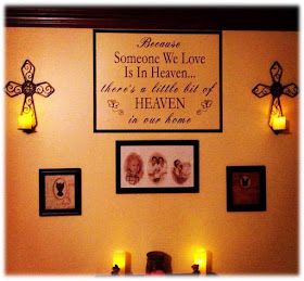 Memorial Wall In Home, Memorial Wall Ideas, Memorials For Loved Ones, Small Garden Tool Storage, Remembrance Ideas, Concrete Front Steps, Porch Railing Designs, Small Garden Tools, Memory Table Wedding