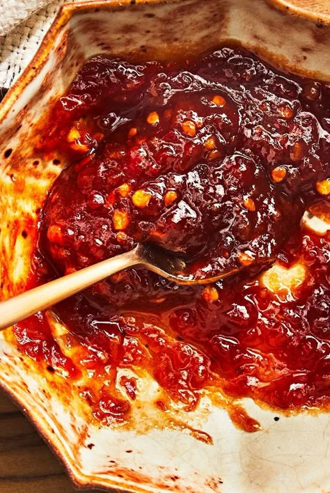 This Tamarind-Chile Jam recipe is the perfect condiment for roasted meats, fish, or vegetables, or even a cheese plate. #sauce #condiments #jamrecipes #hotjam #spicyjam #chilejam #marinaderecipes #charcuterieboards Fig Jam Recipe, Gluten Free Fish, Three Ingredient Recipes, Fig Recipes, Fig Jam, Roasted Meat, Tomato Ketchup, Cheese Plate, Jams & Jellies