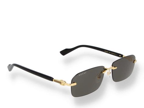 Gucci sunglasses GG1221S 001 in metal material and gold color with rectangular/square shape Gucci Glasses, Gucci Eyewear, Gucci Sunglasses, Metal Material, Color Oro, Square Shape, Metallica, Gold Color, Gucci