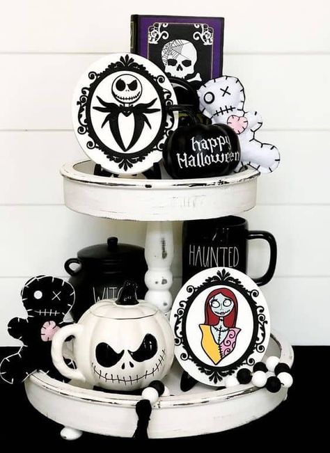 22 DIY The Nightmare Before Christmas Decor Ideas » Lady Decluttered The Nightmare Before Christmas Decor, Nightmare Before Christmas Halloween Decor, Family Movies To Watch, Nightmare Before Christmas Decor, Nightmare Before Christmas Tree, Nightmare Before Christmas Decorations, Christmas Tray, Crafty Mom, Nightmare Before Christmas Halloween